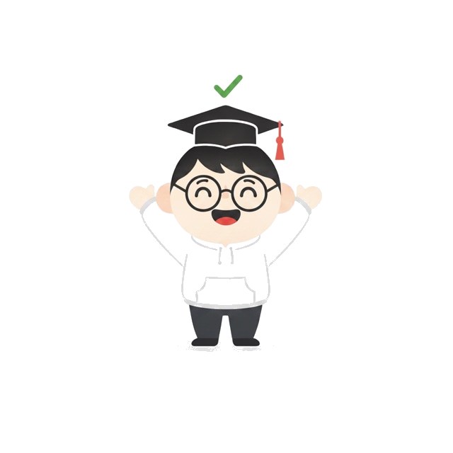 만세하는 채점박사 캐릭터